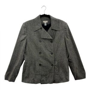 ANN TAYLOR Lined Tailored Wool Blazer, Women’s 8, Grey